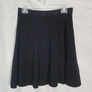 NANETTE Nanette Lepore Size Medium Black‎ Ribbed Knit A-Line Pull On Mini Skirt